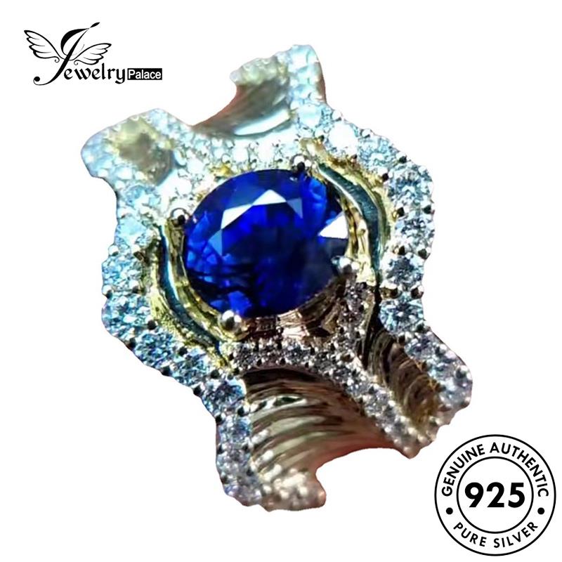 Jewelrypalace 925 Karangan Bunga Cincin Safir Perak Asli Wanita R2601