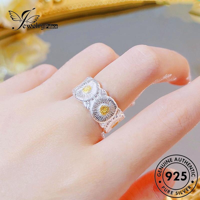 JEWELRYPALACE Murni korea Original Aksesori Asli Cincin Wanita Perhiasan Silver Little Daisy Kawin Perak 925 Nikah Silver Sterling R2610
