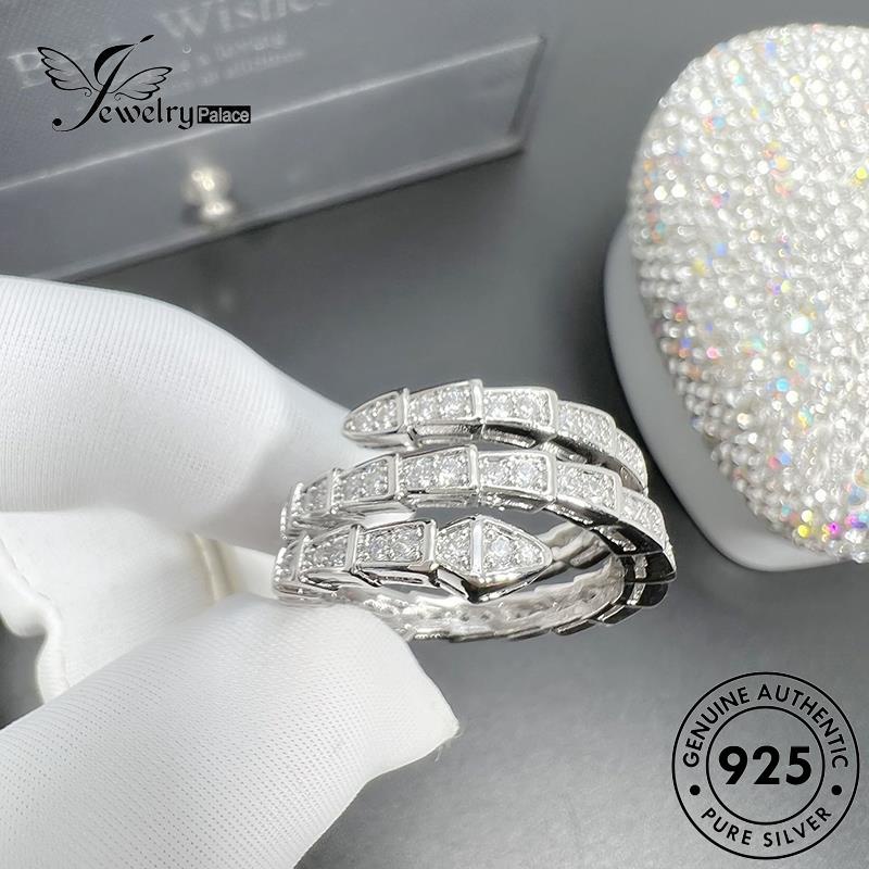 Perhiasantempat Cincin Berlian Perak Asli Moissanite Wanita Serpentine925Emas R1757