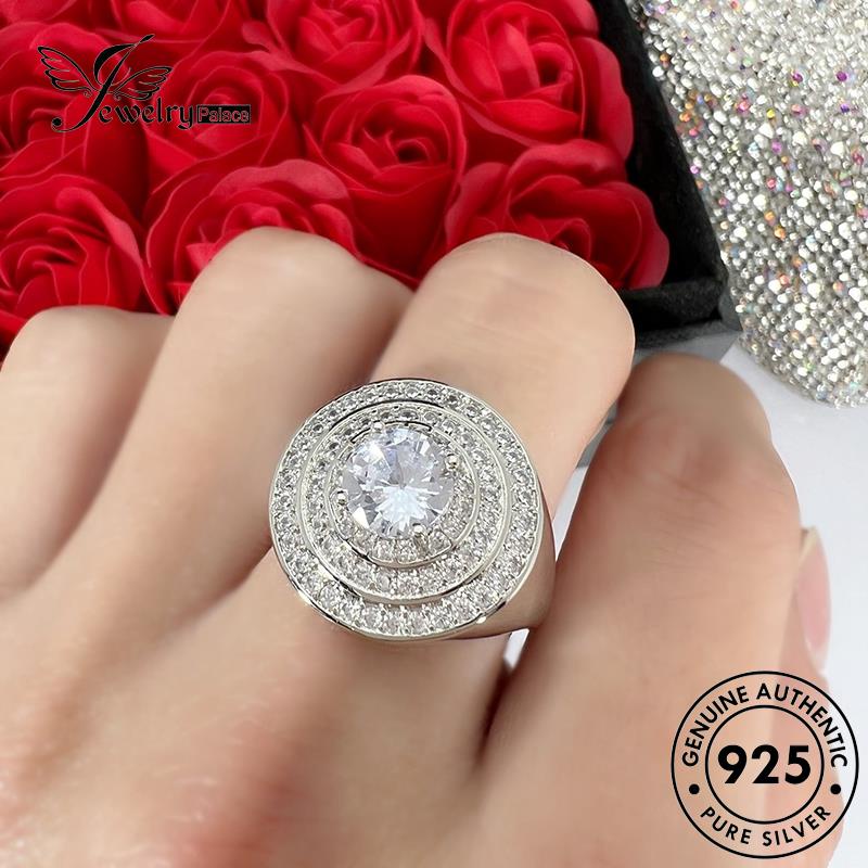 Jewelrypalace Emas Perak Wanita Jam925 Cincin Asli Disc Moissanite Berlian R1716