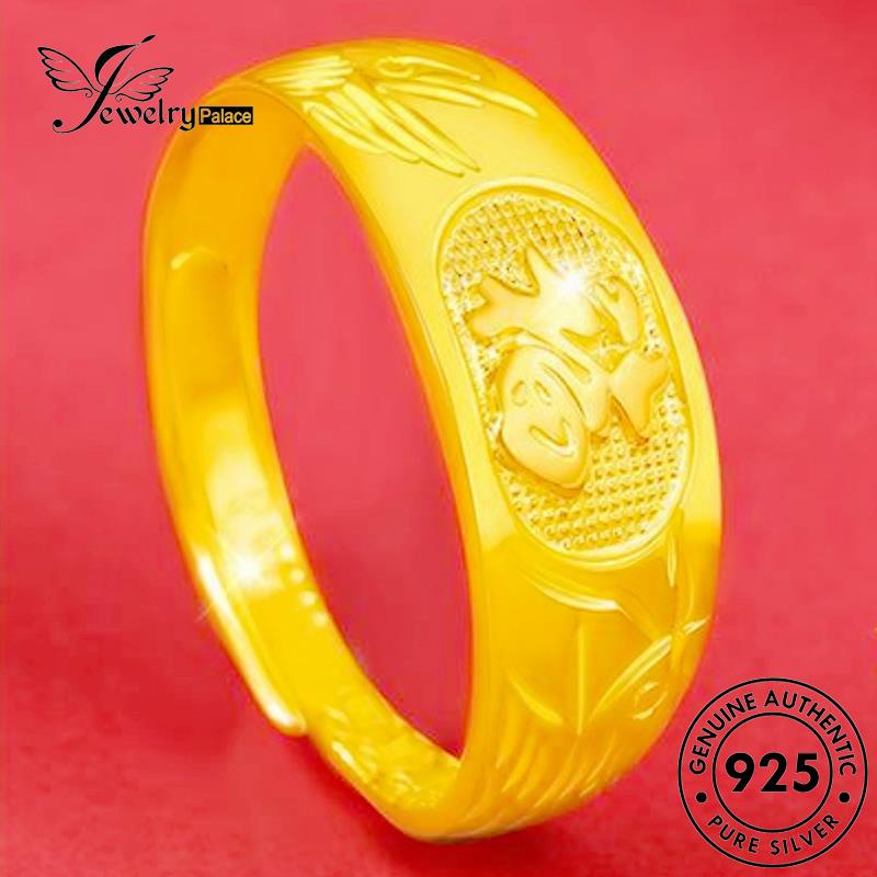 Jewelrypalace Fu Karakter Perak Cincin Emas Asli Wanita925 R1724