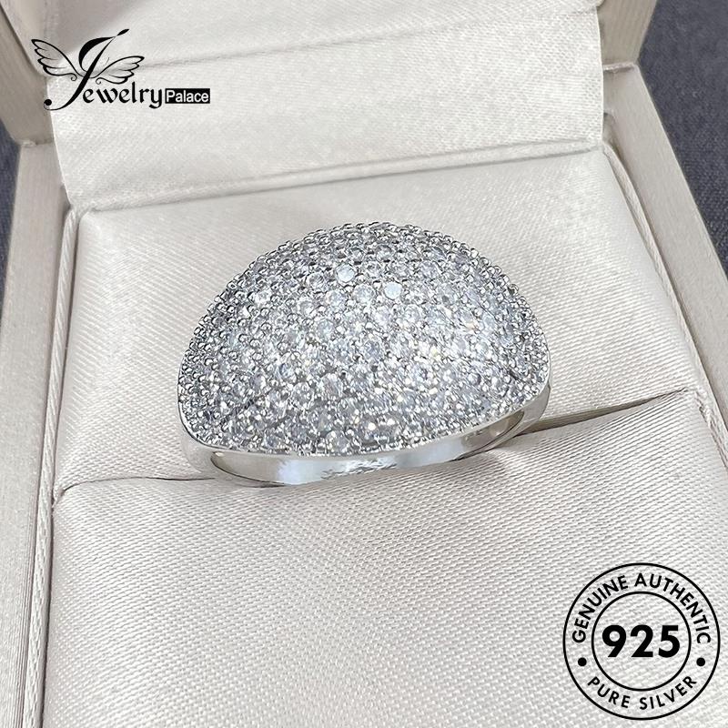 Jewelrypalace Cincin Perak Mewah Moissanite Wanita925 Emas Berlian Bulat Asli R1726