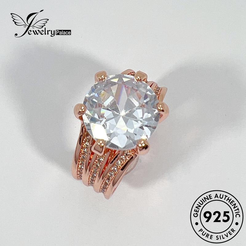 Jewelrypalace Cincin Moissanite Mewah Bunga Emas925 Asli Wanita Berlian Perak R1781