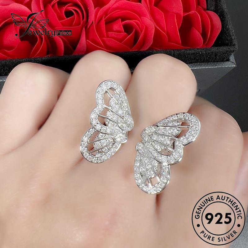 Jewelrypalace Moissanite 925cincin Senior Wanita Berlian Asli Silver Butterfly R1788