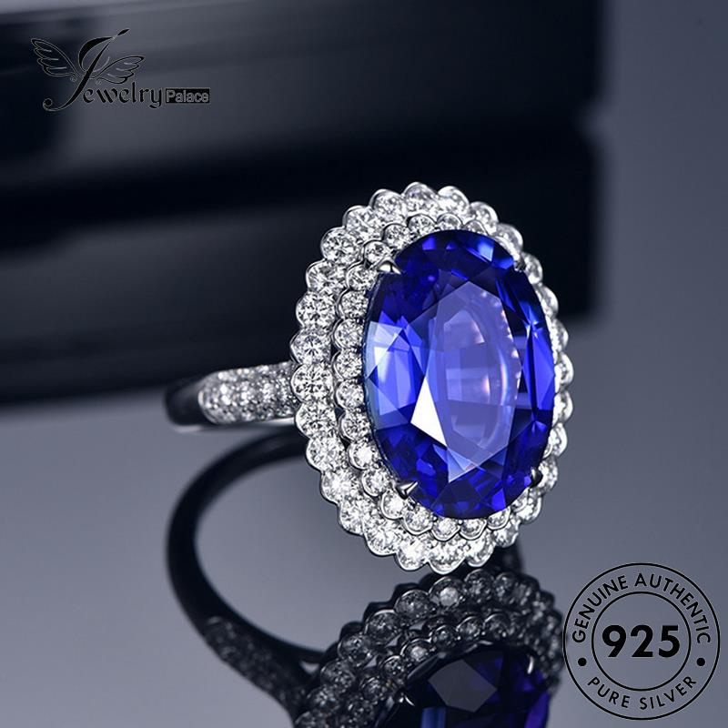 Jewelrypalace Cincin Perak925 Safir Asli Oval Wanita R1770