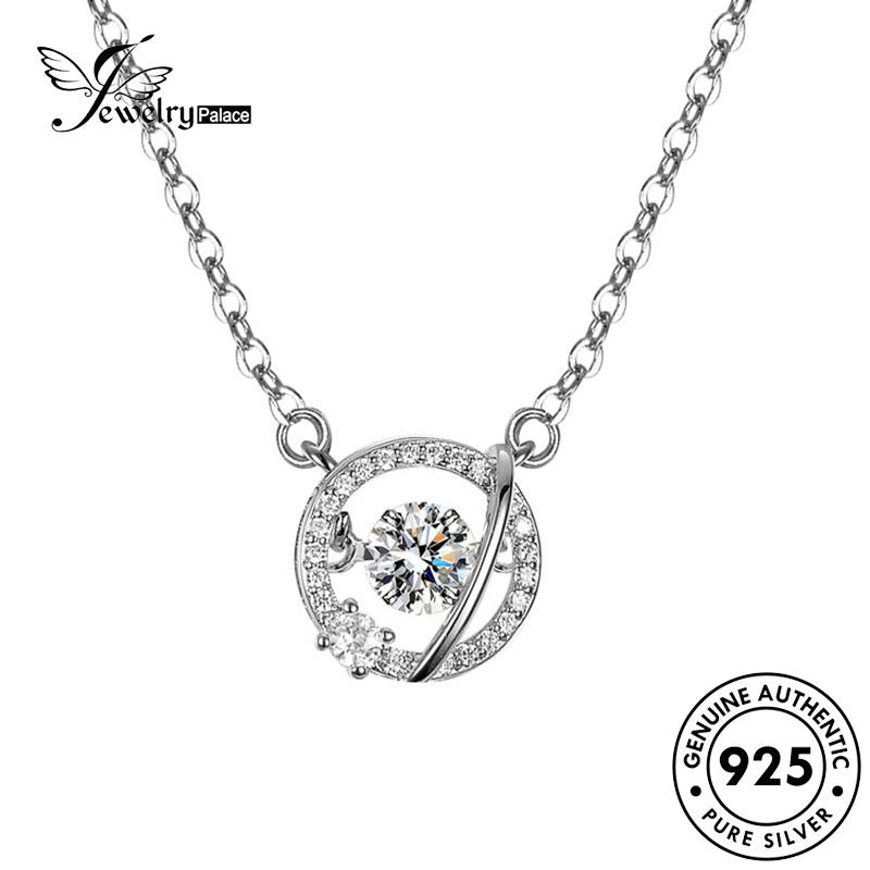 Jewelrypalace925 Fashion Berlian Perak Asli Kalung Wanita Moissanite N120