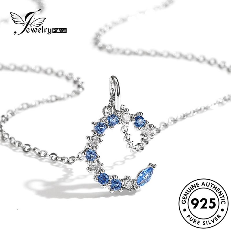 Jewelrypalace Kreatif Wanita Perak Safir925Asli Kalung Sabit N121