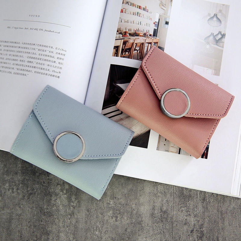 Sera Women s Ring Ring Trifold Multifungsi Dompet Kecil Trendi Dompet Kecil Retro Serbaguna