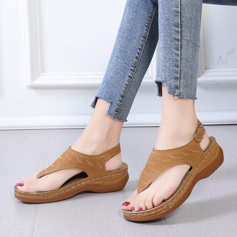 Sendal Wedges Fuji Perempuan Cewek Aesthetic Soft Slip On Flip Flop Cantik Bagus Comfort Fashion Terbaru Import 727