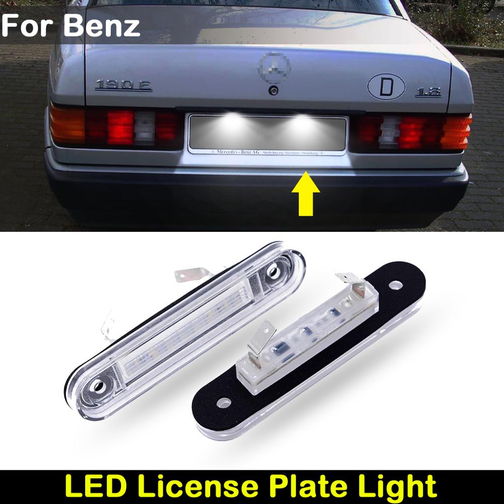 2pcs Lampu Plat Nomor Plat LED Belakang Mobil Putih Untuk Benz E-Class W124 190 W201 C-Class W202