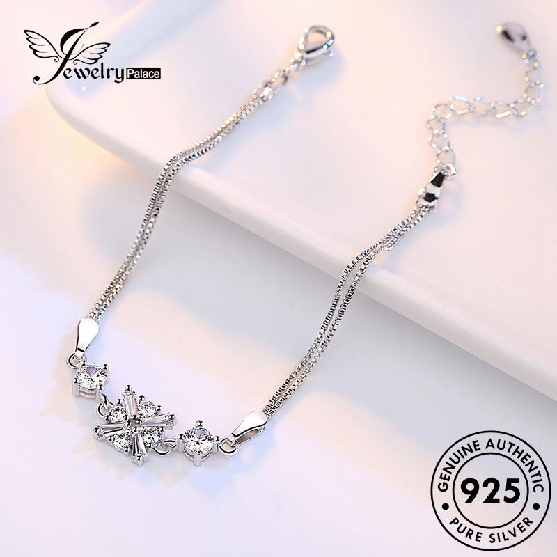 Jewelrypalace Gelang Perak925 Wanita Asli Moissanite Kepribadian Persegi Berlian B91