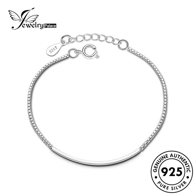 Jewelrypalace Bentuk925 Wanita Lengkung Gelang Simple Perak Asli B23