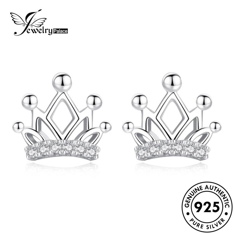 Jewelrypalace 925 Perak Moissanite Berlian Asli Mahkota Wanita Anting Stud Pribadi E105