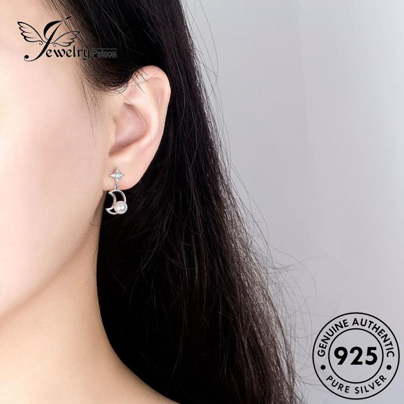 Jewelrypalace Stud Mutiara Asli925 Anting Kepribadian Xingyue Perak Wanita E173