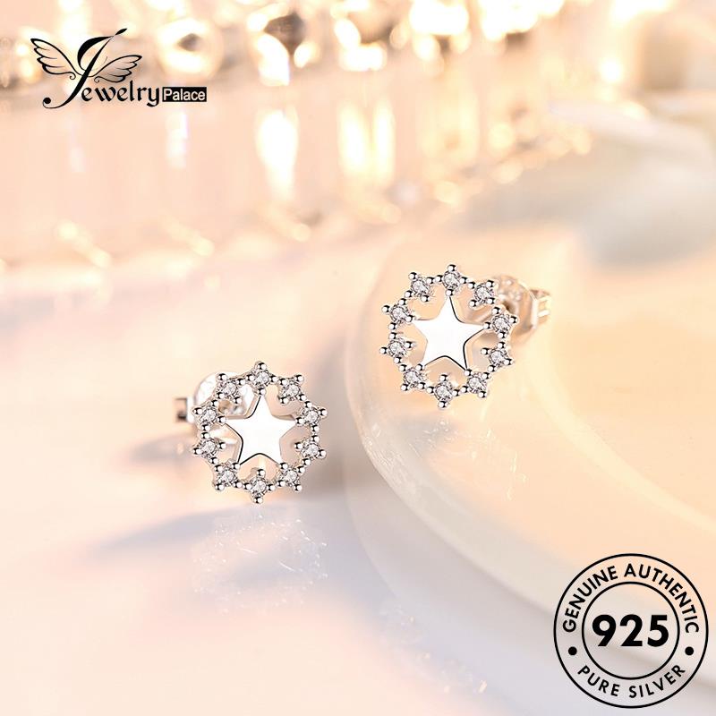 Jewelrypalace Berlian925 Anting Tusuk Fashion Moissanite Bintang Perak Asli Wanita E183