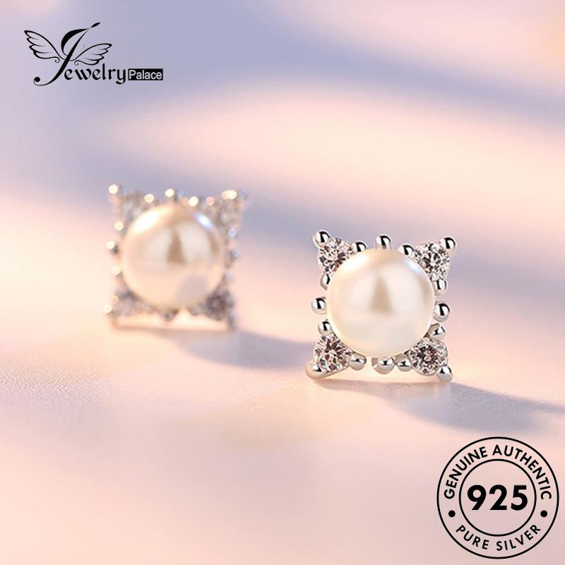 Jewelrypalace Snowflake Wanita Temperamen Anting Perak925Mutiara Asli Stud E191