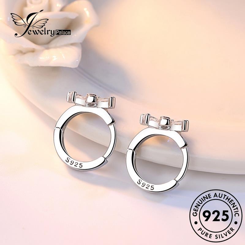 Jewelrypalace 925bunga Asli Hoop Manis Berlian Wanita Perak Moissanite Anting E357