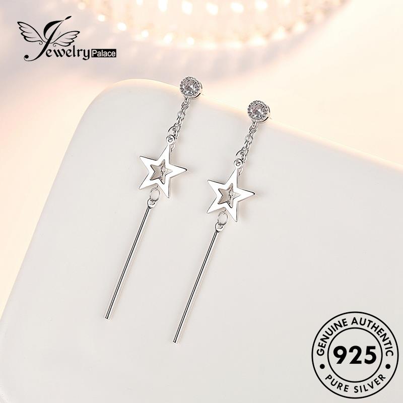 Perhiasantempat925anting Asli Bintang Wanita Berujung Lima Moissanite Kepribadian Berlian Stud Perak E513