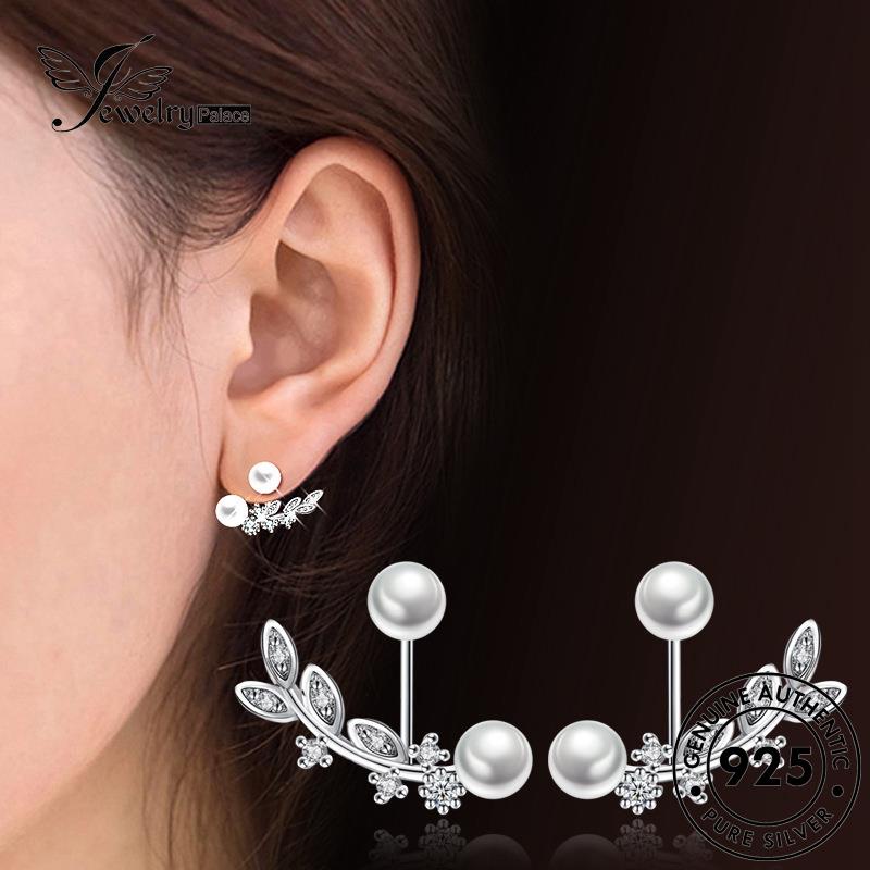 Jewelrypalace Daun Mutiara925 Stud Asli Fashion Perak Wanita Anting E529