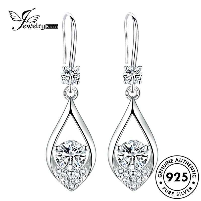 Jewelrypalace Moissanite Bentuk Perak Berlian Retro Anting Wanita Drop Hook Asli925 E548