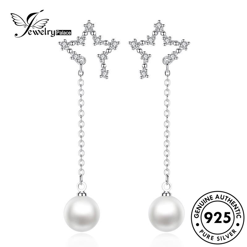 Perhiasanpalace Perak Mutiara Wanita925 Asli Simple Anting Stud Star E578