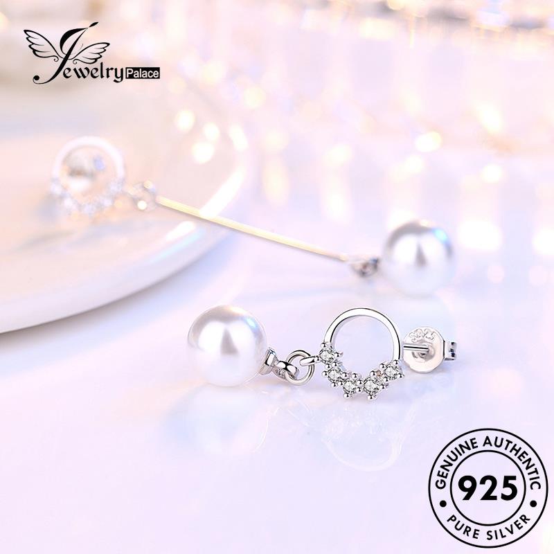 Jewelrypalace Jumbai Asli Stud Panjang Perak925 Anting Mutiara Wanita E591