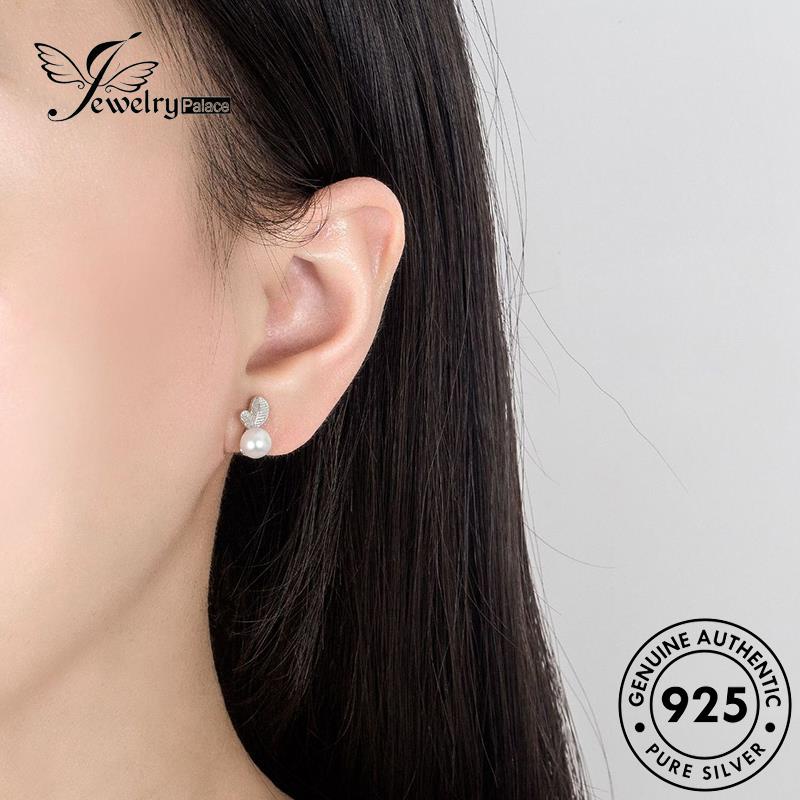 Jewelrypalace Mori Anting Tusuk Mutiara925Daun Wanita Perak Asli E700