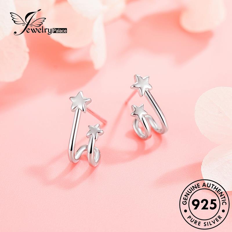 Jewelrypalace Anting Perak925 Wanita Geometri Asli Mori Stud E775