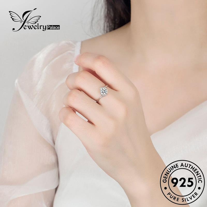 Jewelrypalace Twist Wanita925 Opening Diamond Moissanite Cincin Perak Asli Lengan R136
