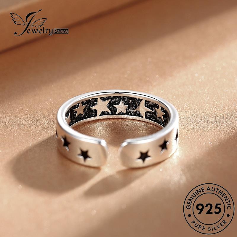 Tempat Perhiasan Cincin Wanita Perak925 Asli Star Fashion R173