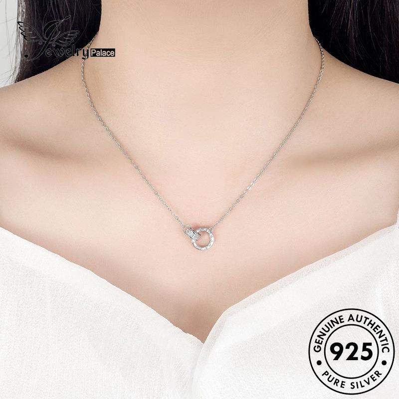 Jewelrypalace Kalung Perak Asli Angka Romawi Elegan Wanita Set925 S25