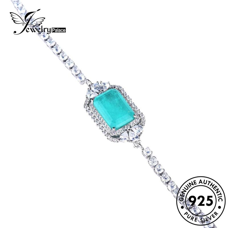 Jewelrypalace Cut Silver Gelang Aquamarine Asli Wanita Princess925 B542