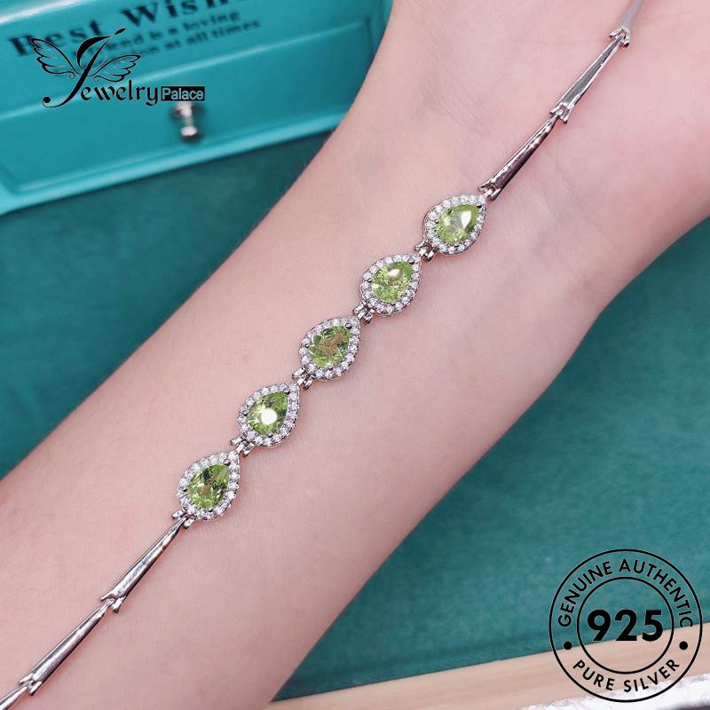 Jewelrypalace Asli Olive Bentuk Kristal Perak925Gelang Wanita B544