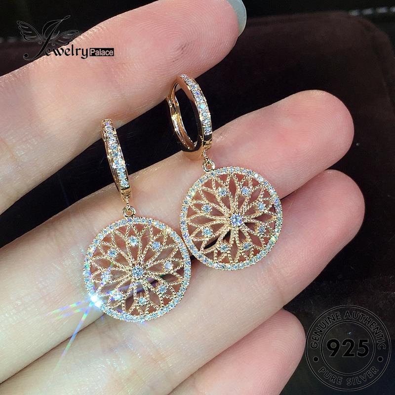 Jewelrypalace Anting Perak Hoop Dreamcatcher925 Moissanite Asli Anting Emas Berlian Wanita E191