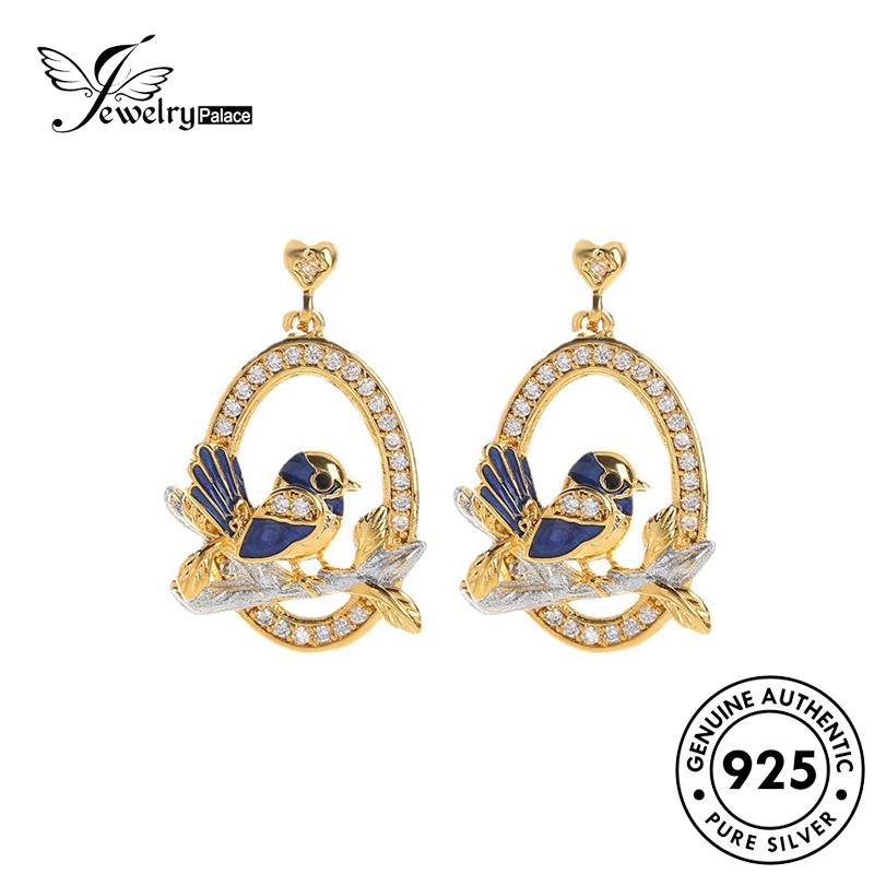 Jewelrypalace Berlian Moissanite Wanita Asli Anting Perak Burung Pipit925 Stud E46