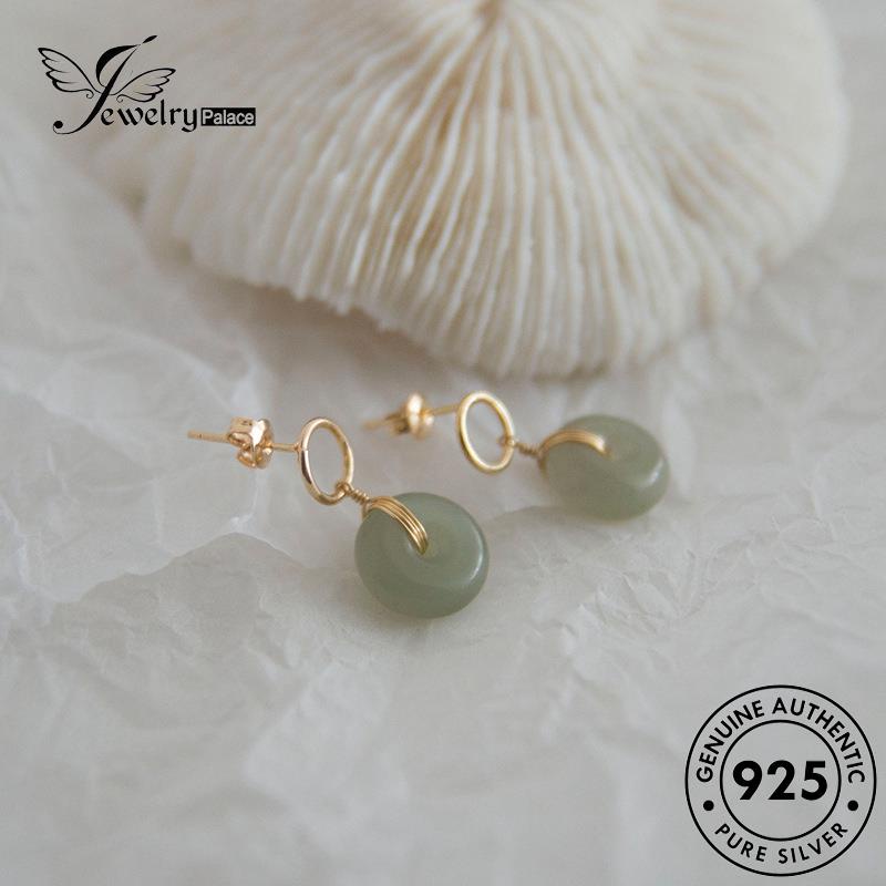 Jewelrypalace Anting Perak Bulat Hoop Giok925 Wanita Asli E476