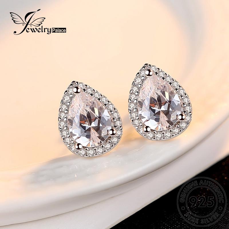 Jewelrypalace Anting Perak Asli Drop Berlian Moissanite Bentuk Wanita925 Stud E283