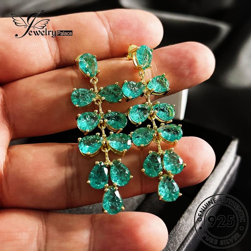 Jewelrypalace Anting Emas Anggur Wanita Emerald Asli925 Stud Es Perak E842