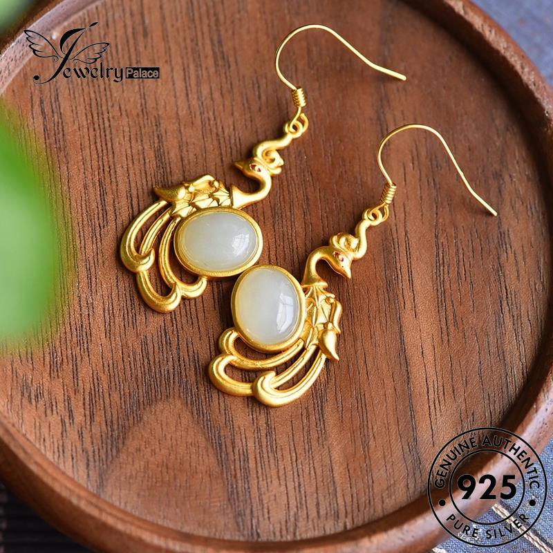 Jewelrypalace Anting Wanita Oval Perak Pengait Giok925 Asli E871