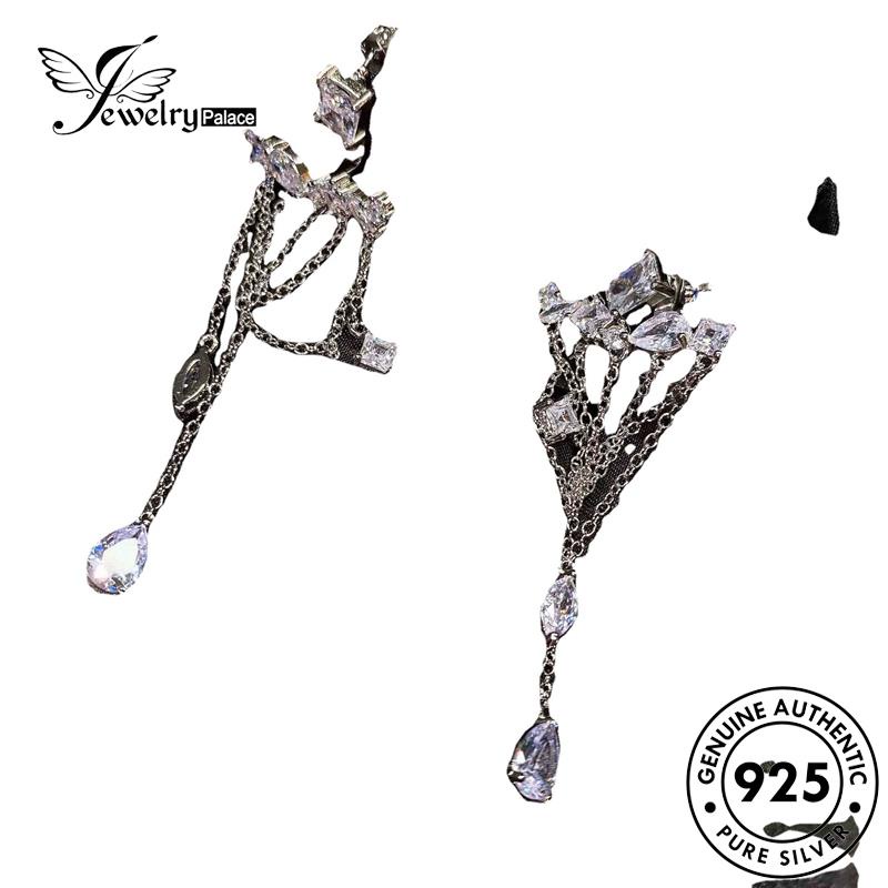 Jewelrypalace Anting Asli925 Stud Perak Berlian Wanita Moissanite Rumbai E905