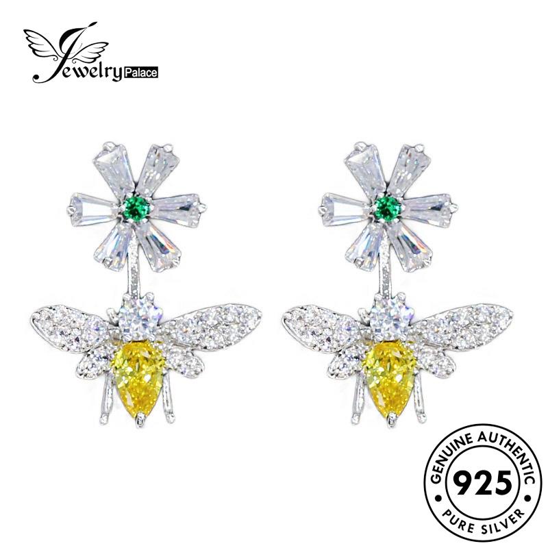 Jewelrypalace Anting Tusuk Bunga Perak Asli Citrine925 Daisy Wanita E925