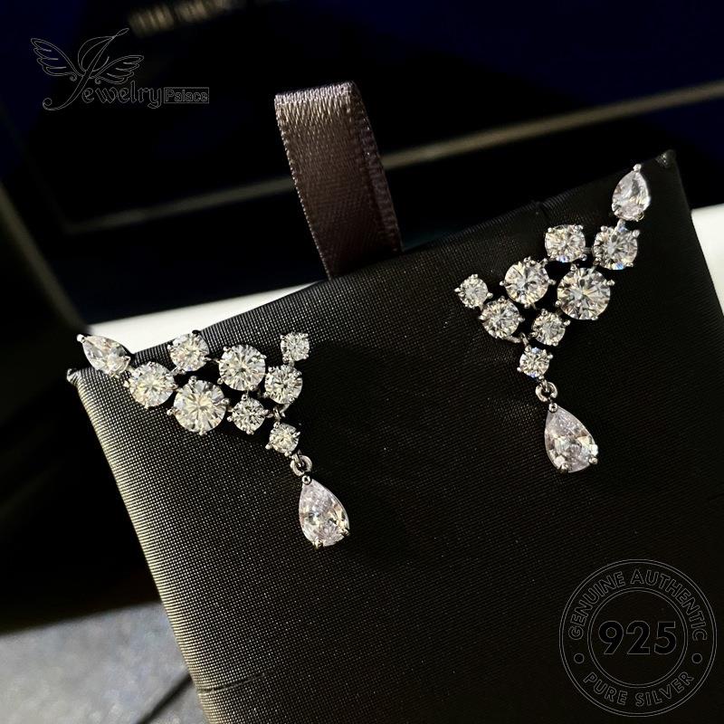 Jewelrypalace Berlian Sayap Wanita Perak Anting Stud Asli925 Moissanite E926