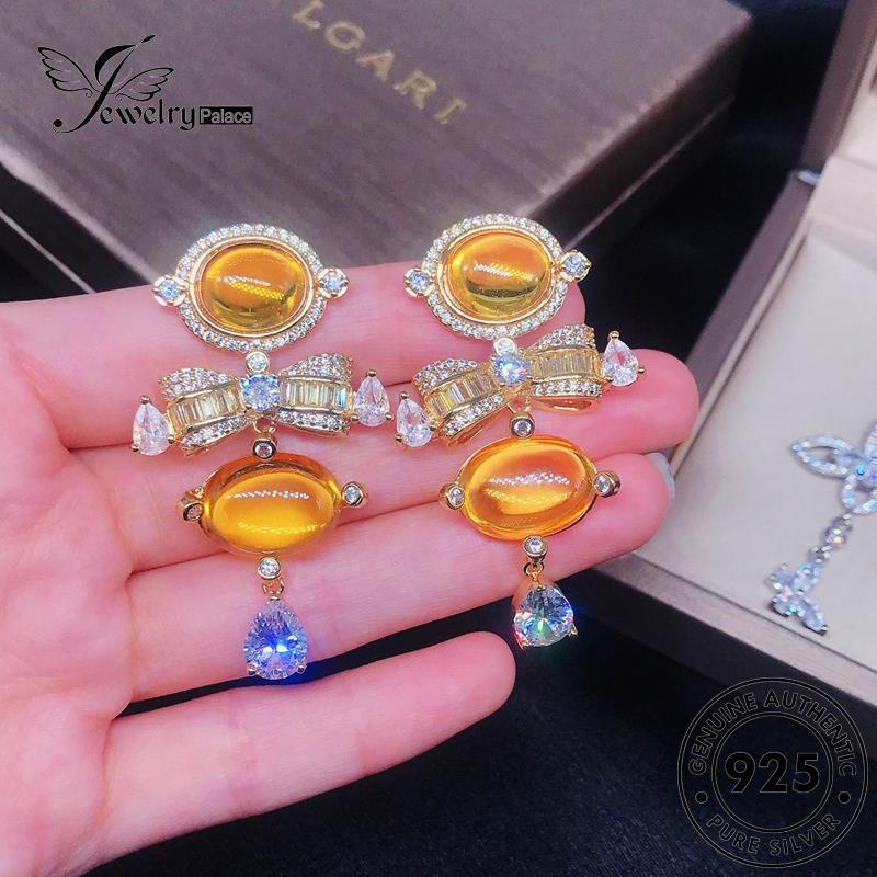 Jewelrypalace Perak Wanita Kupu Citrine925Asli Anting Giwang Tusuk E1027