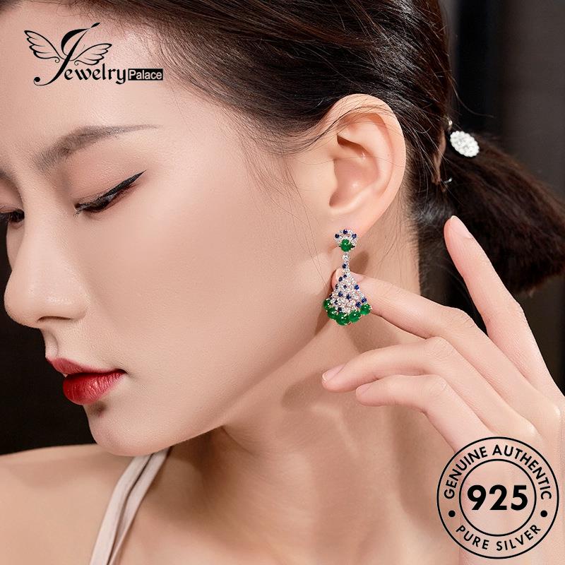 Jewelrypalace Rok Anting Perak925 Wanita Stud Emerald Asli E1292