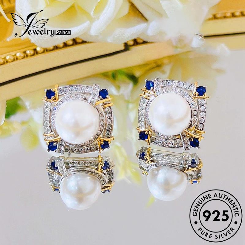 Jewelrypalace Asli Tusuk925 Perak Wanita Anting Bulat Mutiara E1304