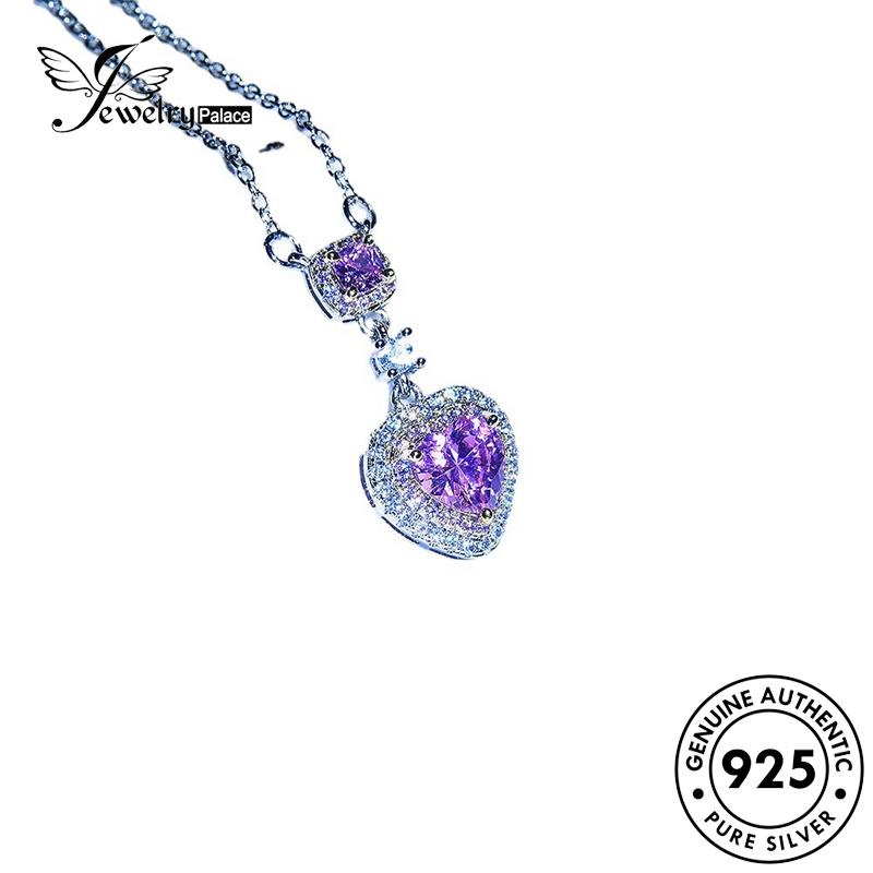 Jewelrypalace Kalung Amethyst Fashion Love Perak Asli925 Wanita N436