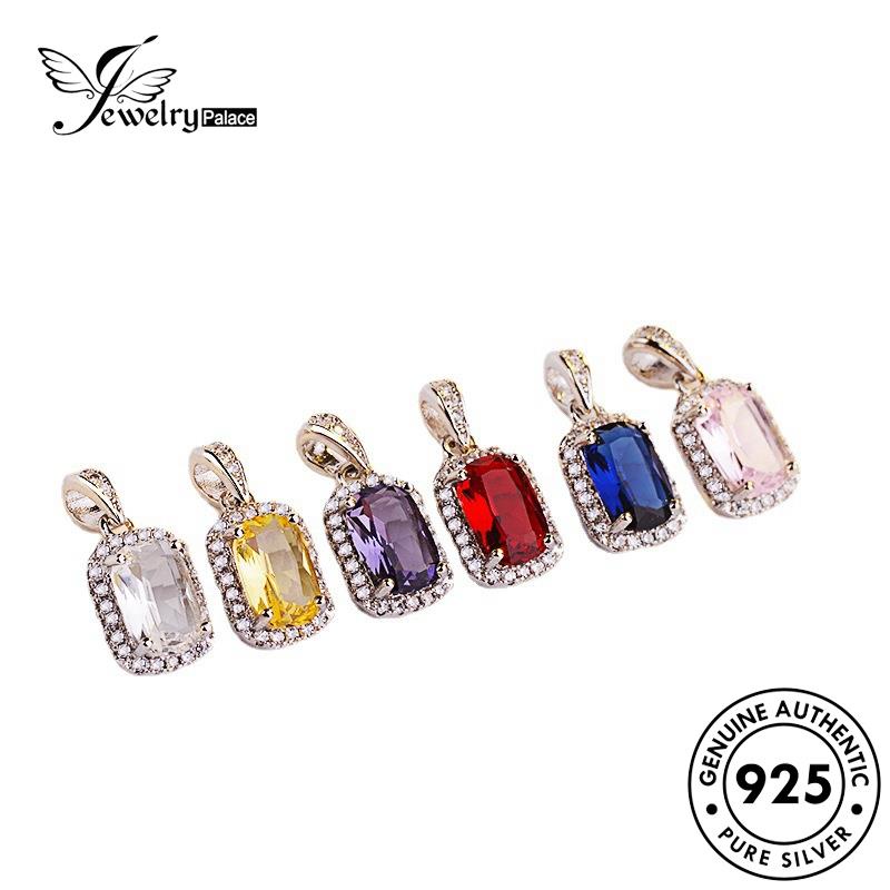 Jewelrypalace Kalung Simple Asli925 Emas Wanita Square Citrine Silver Berlian N743