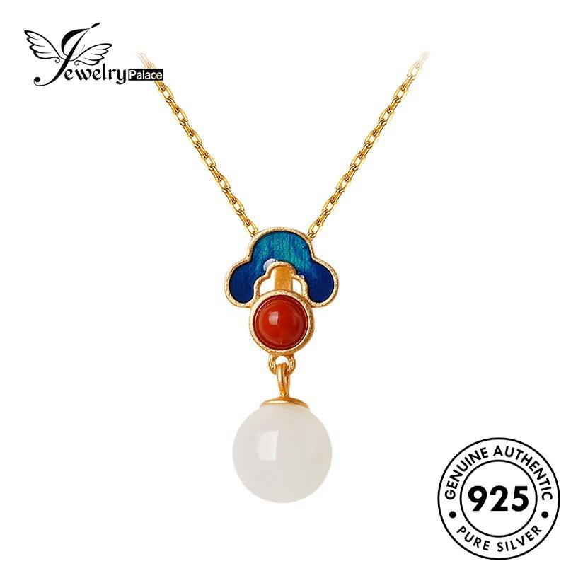 Jewelrypalace Giok Wanita Kalung Emas Asli Perak925 N936