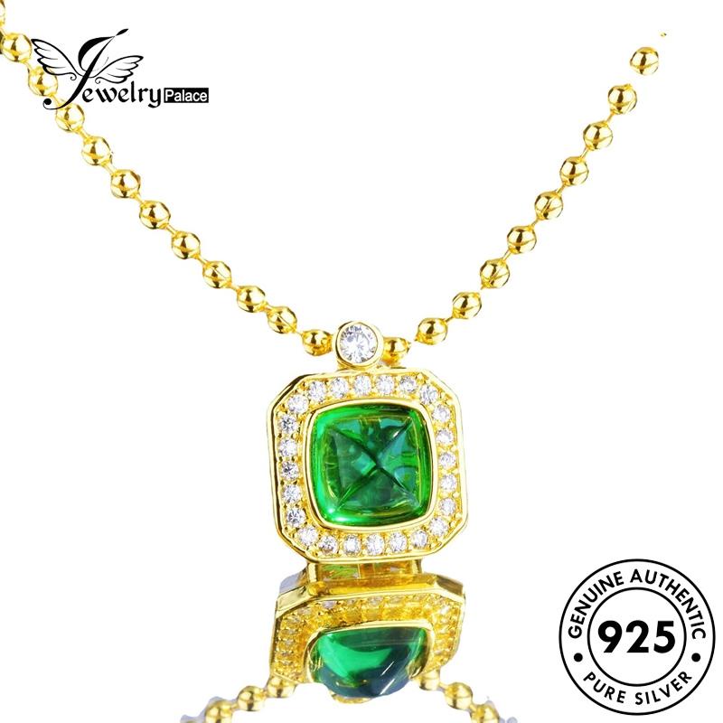 Jewelrypalace Emerald Asli Fashion925 Kalung Perak Kubus Wanita N1118