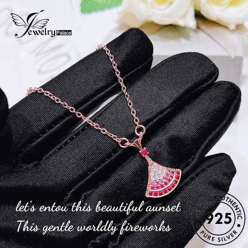 Jewelrypalace Pink Emas Perak Berlian Sektor925 Kalung Crystal Fashion Wanita Original N1152